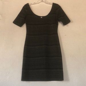 Indie soft black and gray mini body hugging dress